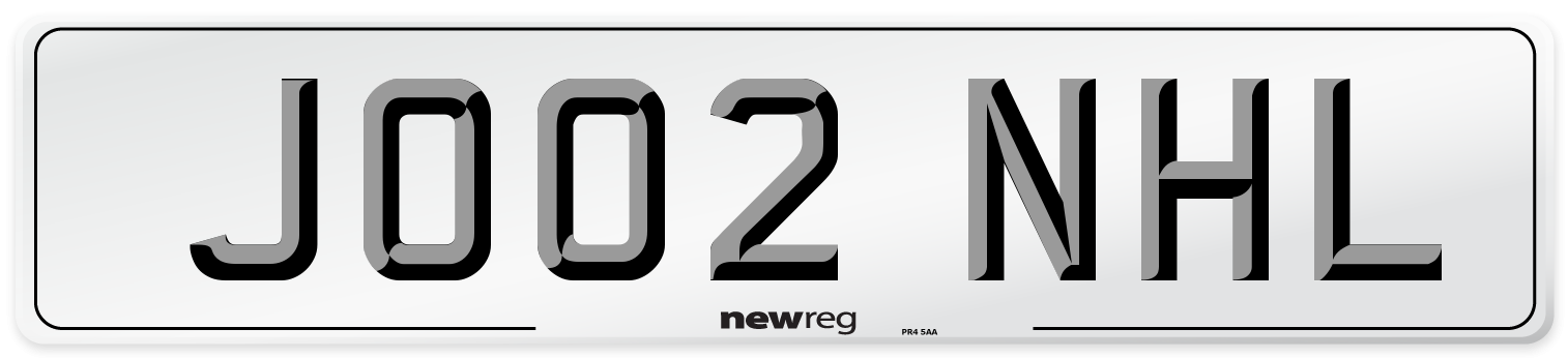 JO02 NHL Number Plate from New Reg